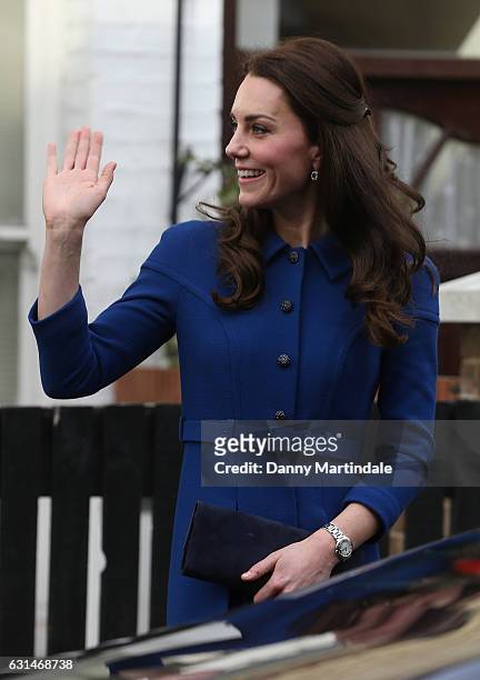 Catherine, Duchess of Cambridge leaves the Anna Freud Centre on January 11, 2017 in London, England.