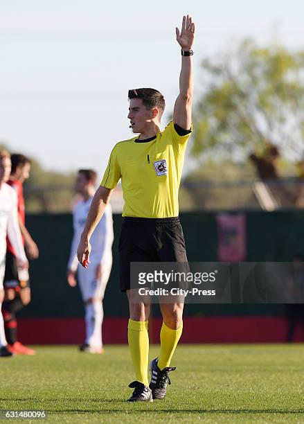 Referee Alvaro Varon Aceiton during the test match between RCD Mallorca against Hertha BSC on January 11, 2017 in Palma de Mallorca, Spain.