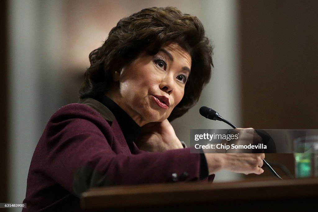 Senate Committee Holds Confirmation Hearing For Trump's Pick To Be Transportation Secretary Elaine Chao