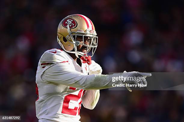 Tramaine Brock of the San Francisco 49ers reacts during the game against the Los Angeles Rams at Los Angeles Memorial Coliseum on December 24, 2016...