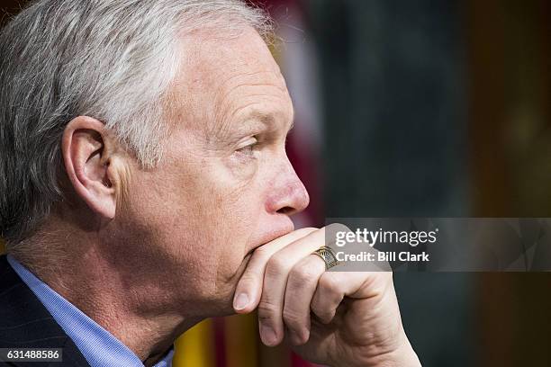 Sen. Ron Johnson, R-Wisc., listens as Secretary of State nominee Rex Wayne Tillerson testifies during his Senate Foreign Relations Committee...