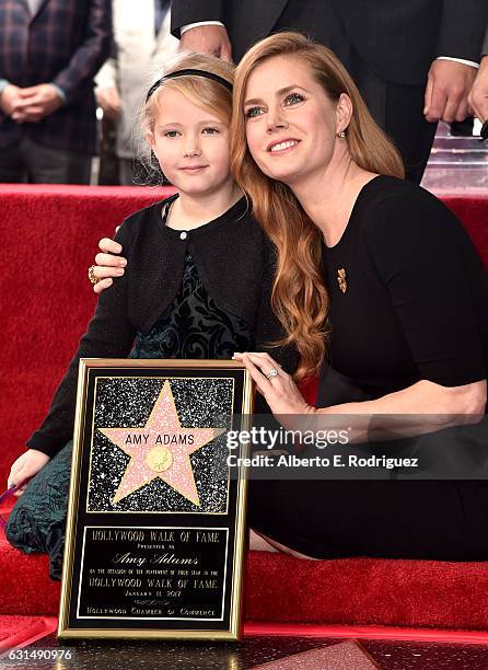 Actress Amy Adams and Aviana Olea Le Gallo attend star ceremony on the Hollywood Walk of Fame on January 11, 2017 in Hollywood, California.