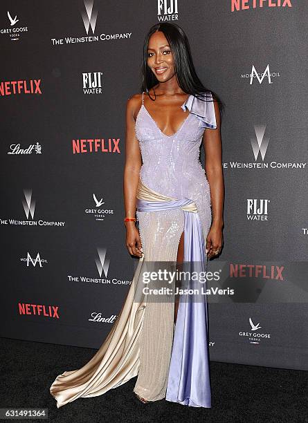 Model Naomi Campbell attends the 2017 Weinstein Company and Netflix Golden Globes after party on January 8, 2017 in Los Angeles, California.