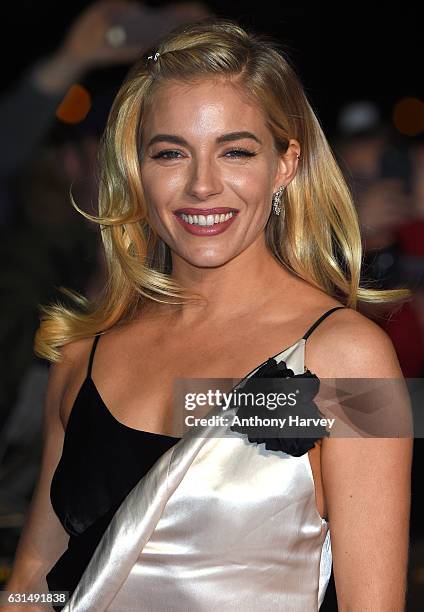 Sienna Miller attends the premiere of "Live By Night" on January 11, 2017 in London, United Kingdom.