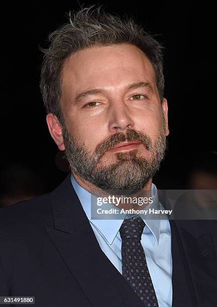 Ben Affleck attends the premiere of "Live By Night" on January 11, 2017 in London, United Kingdom.