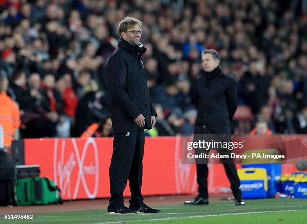 Liverpool manager Jurgen Klopp during the EFL Cup Semi Final, First Leg match at St Mary's Stadium, Southampton.