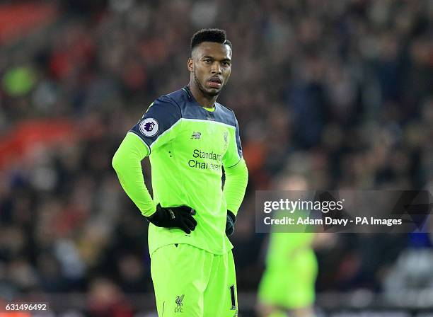 Liverpool's Daniel Sturridge reacts dejected during the EFL Cup Semi Final, First Leg match at St Mary's Stadium, Southampton.