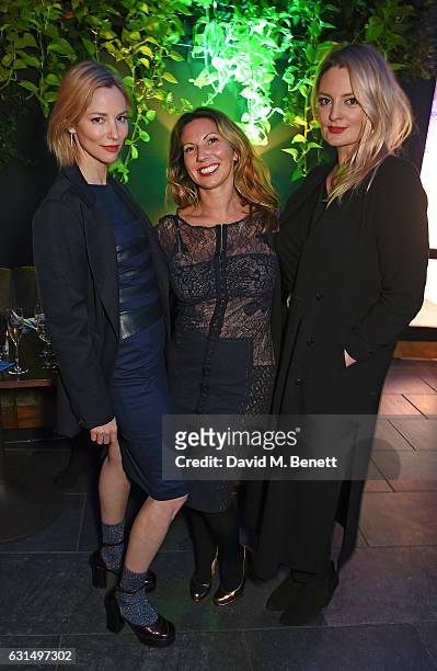 Sienna Guillory, Chloe Franses and Morgana Robinson attend the Boat International Ocean Awards at Restaurant Ours on January 11, 2017 in London,...