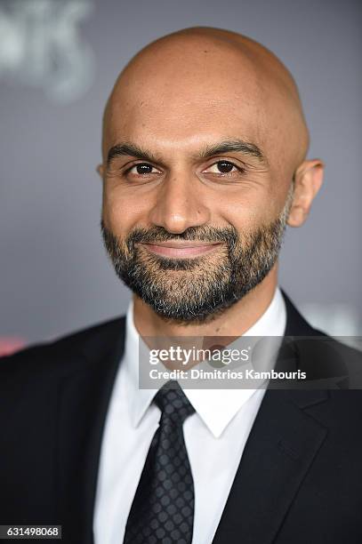 Actor Usman Ally attends the "Lemony Snicket's a Series of Unfortunate Events" screening at AMC Lincoln Square Theater on January 11, 2017 in New...