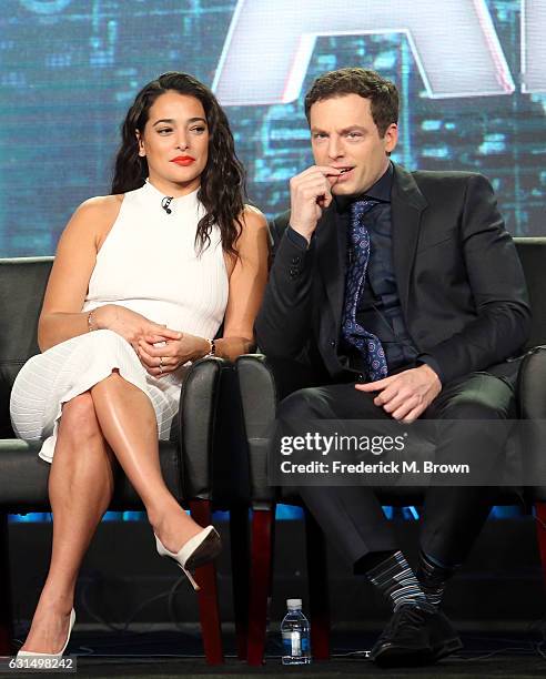 Actors Natalie Martinez and Justin Kirk of the television show 'A.P.B.' speak onstage during the FOX portion of the 2017 Winter Television Critics...