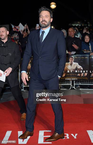 Ben Affleck attends the European Film Premiere of "Live By Night" at The BFI Southbank on January 11, 2017 in London, United Kingdom.