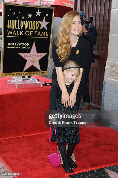 Actress Amy Adams and her daughter Aviana Olea Le Gallo attend star ceremony on the Hollywood Walk of Fame on January 11, 2017 in Hollywood,...