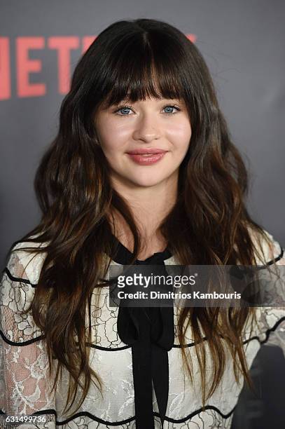 Actress Malina Weissman attends the "Lemony Snicket's a Series of Unfortunate Events" screening at AMC Lincoln Square Theater on January 11, 2017 in...