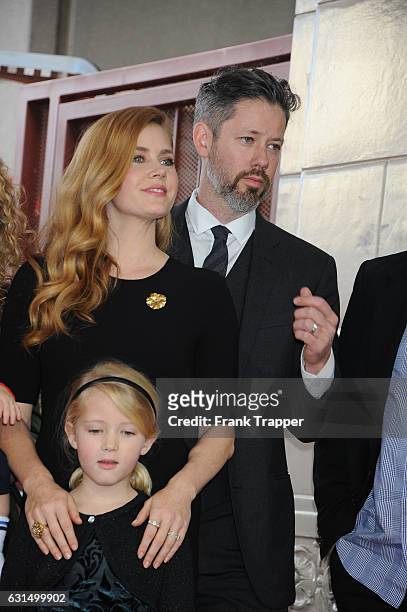 Actress Amy Adams, daughter Aviana Olea Le Gallo and husband Darren Le Gallo attend star ceremony on the Hollywood Walk of Fame on January 11, 2017...