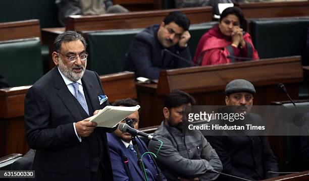 Jammu and Kashmir Finance Minister Haseeb Drabu going to present Budget 2017-2018 in Legislative Assembly during the Budget Session, on January 11,...