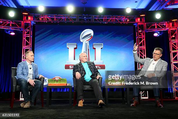 President/COO/Executive Producer of FOX Sports, Eric Shanks, FOX NFL Sunday co-host, Terry Bradshaw, and FOX NFL Sunday Analyst Howie Long of the...