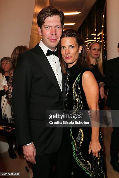 Lars Hinrichs, founder of Xing, and Annette during the opening concert of the Elbphilharmonie concert hall on January 11, 2017 in Hamburg, Germany.