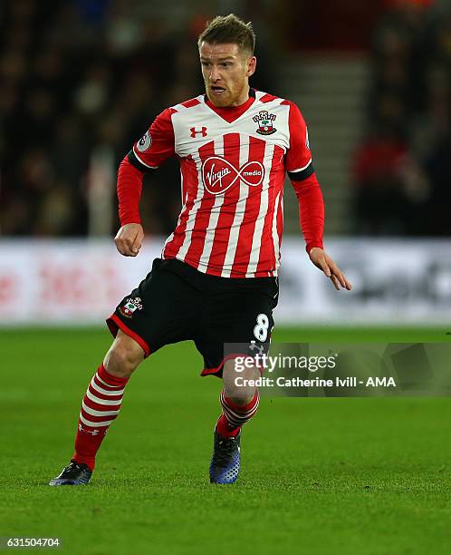 Steven Davies of Southampton during the EFL Cup semi-final first leg match between Southampton and Liverpool at St Mary's Stadium on January 11, 2017...