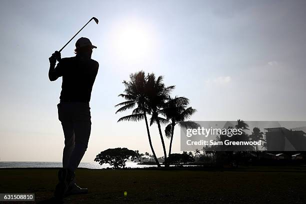 Brandt Snedeker of the United States plays a shot during the Pro-Am Tounament prior to the Sony Open In Hawaii at Waialae Country Club on January 11,...