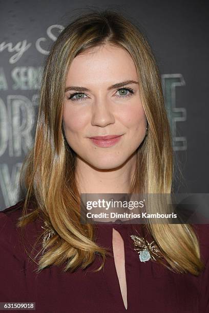 Actress Sara Canning attends the "Lemony Snicket's a Series of Unfortunate Events" screening at AMC Lincoln Square Theater on January 11, 2017 in New...