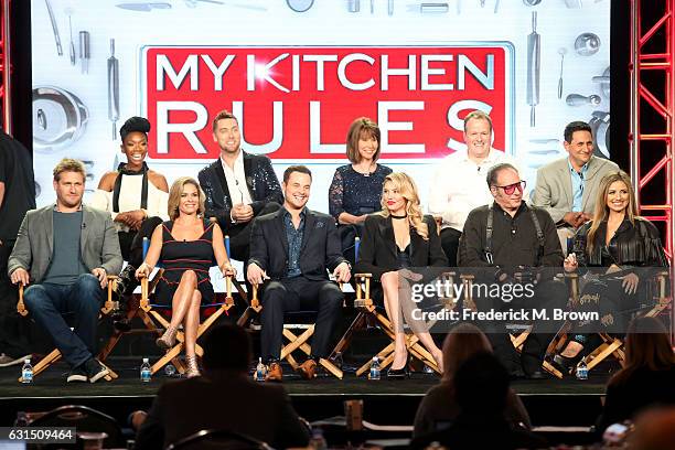 Singers Brandy and Lance Bass, Diane Bass, and Executive producers Conrad Green and Kenny Rosen, chefs Curtis Stone and Cat Cora, dancer Dean...