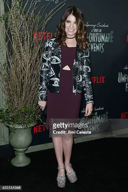 Actress Chloe Sonnenfeld attends NETFLIX Presents the World Premiere of Lemony Snicket's "A Series of Unfortunate Events" at AMC Lincoln Square...
