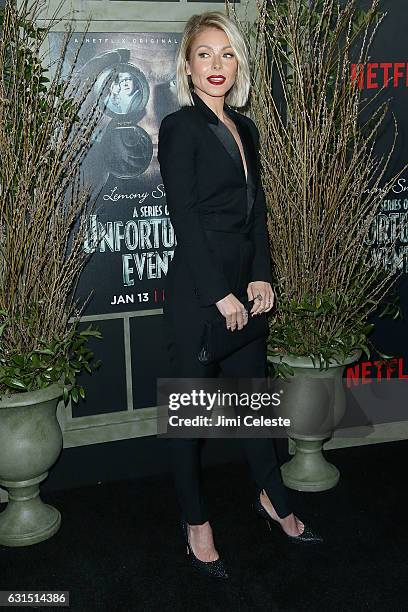 Kelly Ripa attends NETFLIX Presents the World Premiere of Lemony Snicket's "A Series of Unfortunate Events" at AMC Lincoln Square Theater on January...