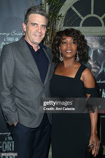 Roderick Spencer and Actrress Alfre Woodard attends NETFLIX Presents the World Premiere of Lemony Snicket's "A Series of Unfortunate Events" at AMC...