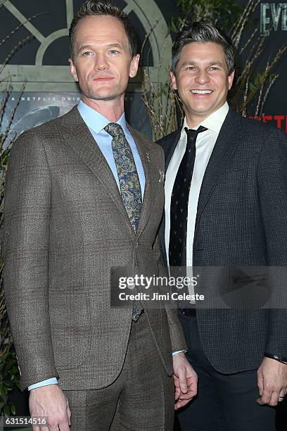 Actor Neil Patrick Harris and David Burtka attend NETFLIX Presents the World Premiere of Lemony Snicket's "A Series of Unfortunate Events" at AMC...