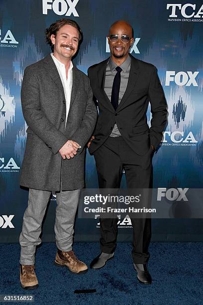 Clayne Crawford and Damon Wayans attend the FOX All-Star Party during the 2017 Winter TCA Tour at Langham Hotel on January 11, 2017 in Pasadena,...