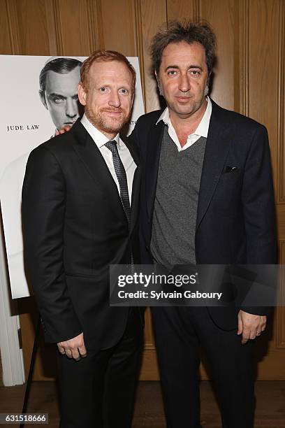 Scott Shepherd and Paolo Sorrentino attend The Cinema Society Hosts a Screening of HBO's "The Young Pope" on January 11, 2017 in New York City.