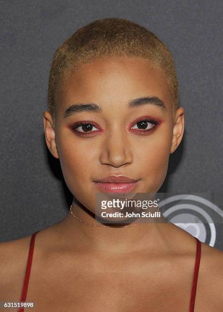 Actress Amandla Stenberg attends The 2017 InStyle and Warner Bros. 73rd Annual Golden Globe Awards Post-Party at The Beverly Hilton Hotel on January...