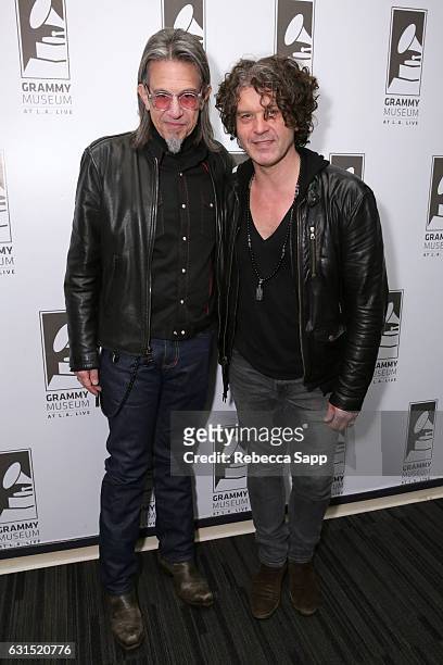 Vice President of the GRAMMY Foundation Scott Goldman and musician Doyle Bramhall II attend An Evening With Doyle Bramhall II at The GRAMMY Museum on...