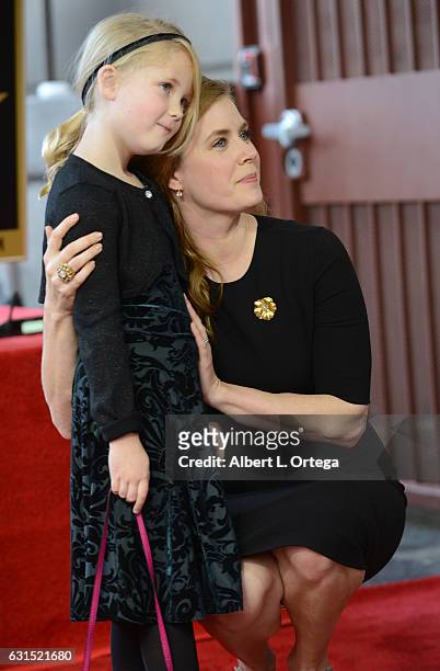 Actress Amy Adams with daughter Aviana Olea Le Gallo at her Star Ceremony held On The Hollywood Walk Of Fame on January 11, 2017 in Hollywood,...