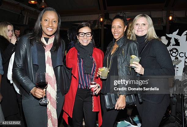 Miracle McClain, Denise Silva, Hilary Dancsecs and Heidi Hamilton attend CYBEX x Alliance of Moms at The Eveleigh on January 11, 2017 in Los Angeles,...