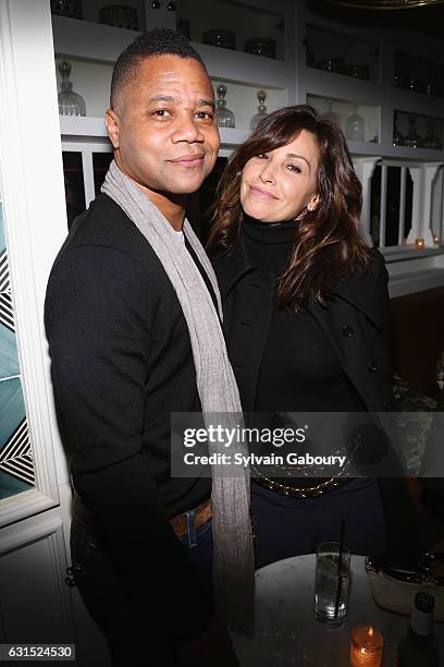 Cuba Gooding Jr. And Gina Gershon attends The Cinema Society Hosts the After Party for HBO's "The Young Pope" on January 11, 2017 in New York City.