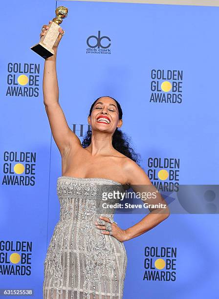 Tracee Ellis Ross poses at the 74th Annual Golden Globe Awards at The Beverly Hilton Hotel on January 8, 2017 in Beverly Hills, California.