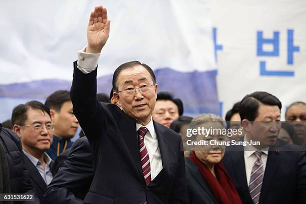 Former U.N. Secretary General Ban Ki-moon arrives at Incheon International Airport on January 12, 2017 in Incheon, South Korea. Former United Nations...