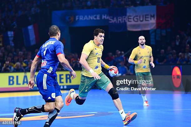 Jose Toledo of Brasil during the IHF Men's World Championship match between France and Brazil, Preliminary round, Group A at AccorHotels Arena on...