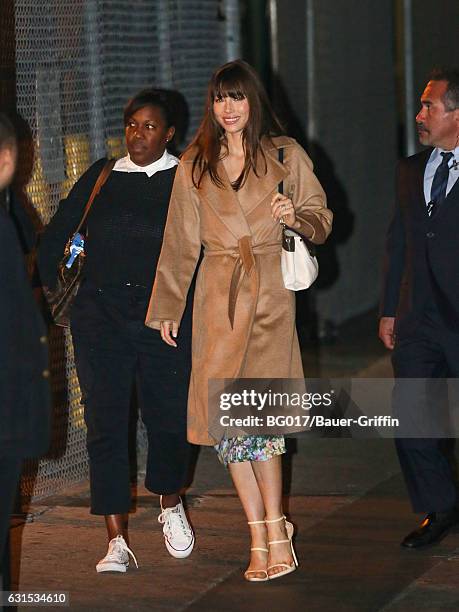 Jessica Biel is seen at 'Jimmy Kimmel Live' on January 11, 2017 in Los Angeles, California.