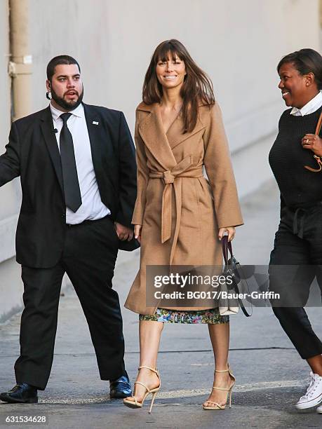 Jessica Biel is seen at 'Jimmy Kimmel Live' on January 11, 2017 in Los Angeles, California.