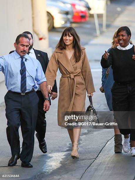 Jessica Biel is seen at 'Jimmy Kimmel Live' on January 11, 2017 in Los Angeles, California.