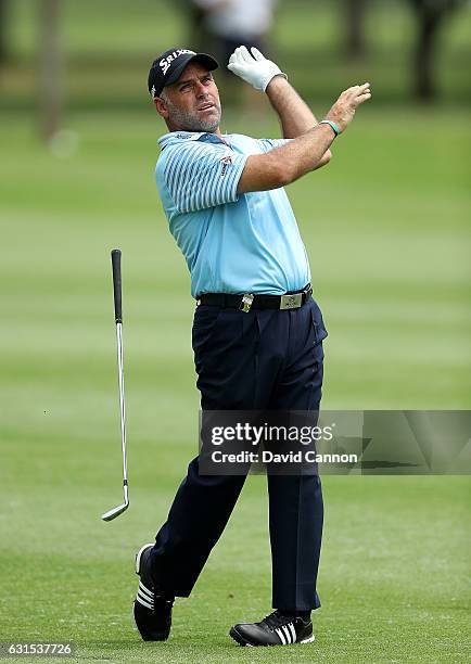 Hennie Otto of South Africa in action during day one of The BMW South African Open Championship at Glendower Golf Club on January 12, 2017 in...