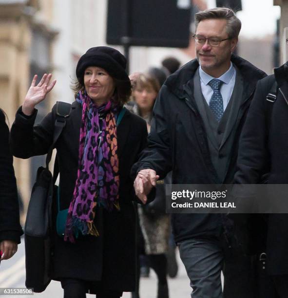 Sally Lane and John Letts , parents of Jack Letts who is believed to have left the UK to join Islamic State , arrive at the Old Bailey court in...