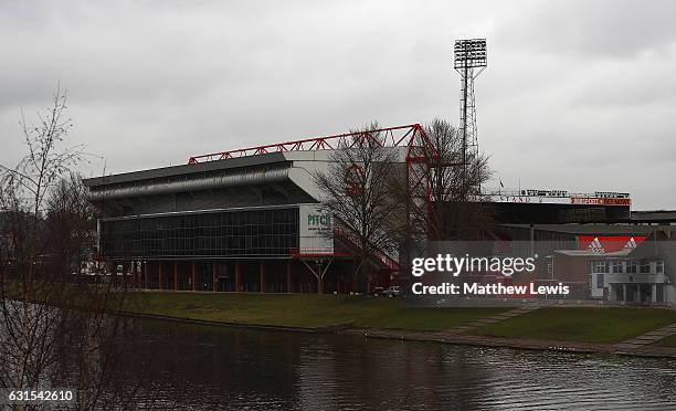 General view of the City Ground on January 12, 2017 in Nottingham, England.