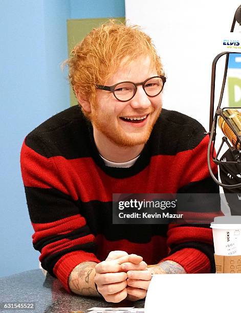 Ed Sheeran visits "The Elvis Duran Z100 Morning Show" at Z100 Studio on January 12, 2017 in New York City.