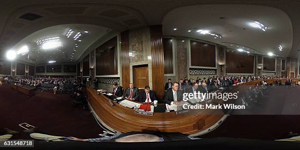 Defense Secretary nominee, retired Marine Corps Gen. James Mattis testifies during his Senate Armed Services Committee confirmation hearing on...