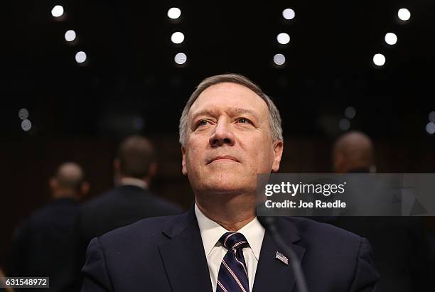 President-elect Donald Trump's nominee for the director of the CIA, Rep.Mike Pompeo attends his confirmation hearing before the Senate Intelligence...