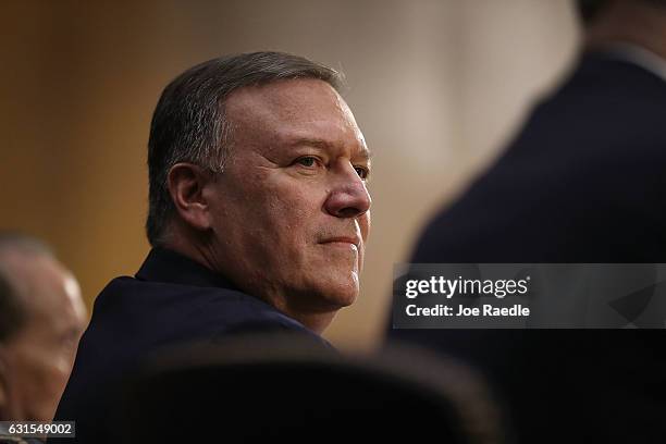 President-elect Donald Trump's nominee for the director of the CIA, Rep.Mike Pompeo attends his confirmation hearing before the Senate Intelligence...