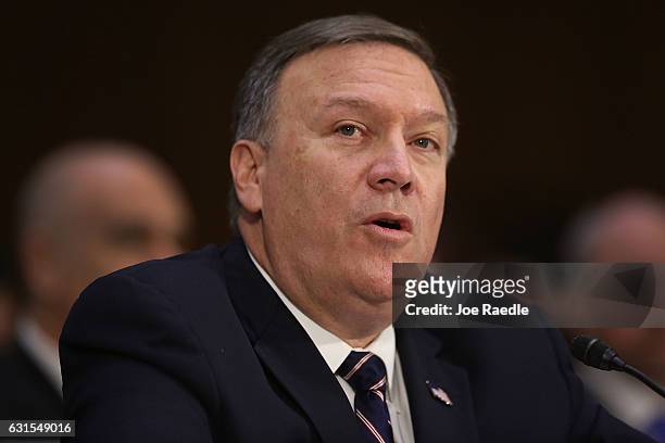 President-elect Donald Trump's nominee for the director of the CIA, Rep.Mike Pompeo attends his confirmation hearing before the Senate Intelligence...
